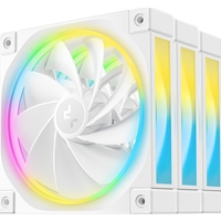 DeepCool FL12 120mm PWM 3 Pack Reverse White Fan - High Performance, Low Noise, Fluid Dynamic Bearing, 36 ARGB LEDs, 500-2150 RPM, 55 CFM Airflow, 4-Pin PWM Control