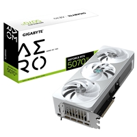 Gigabyte NVIDIA GeForce RTX 5070 Ti AERO OC 16GB GDDR7 Graphics Card, 8960 CUDA Cores, 2588 MHz Core Clock, Triple Fan, White, RGB, 3x DisplayPorts / 1x HDMI Port