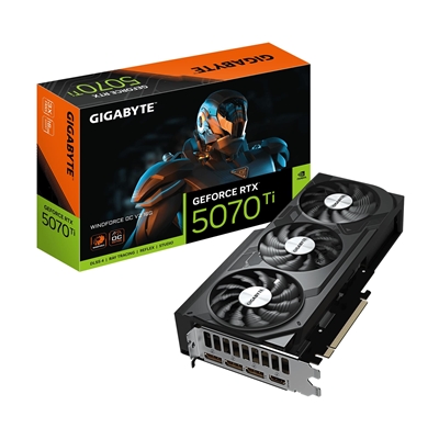 Gigabyte NVIDIA GeForce RTX 5070 Ti WINDFORCE OC V2 16GB GDDR7 Graphics Card, 8960 CUDA Cores, 2497 MHz Core Clock, Triple Fan, 3x DisplayPorts / 1x HDMI Port - Image 2