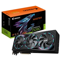 Gigabyte NVIDIA GeForce RTX 5080 AORUS MASTER 16GB GDDR7 Graphics Card, 10752 CUDA Cores, 2805 MHz Core Clock, Triple Fan, RGB, 3x DisplayPorts / 1x HDMI Port