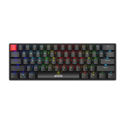 Marvo Scorpion KG933G Saber 61 Wired Mechanical RGB 60% UK Layout Gaming Keyboard (Black) - Image 2