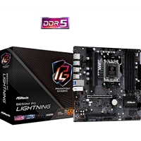 ASRock B650M PG Lightning AMD AM5 Socket Motherboard, Micro-ATX, 4x DDR5 Slots, 3x M.2 Sockets, 1x USB-C Port, 2.5GbE LAN, 1x DisplayPort / 1x HDMI Port