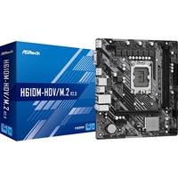 ASRock H610M-HDV/M.2 R2.0 Super Alloy Intel 1700 Socket Motherboard, Micro-ATX, 2x DDR4 Slots, 1x M.2 Socket, GbE LAN, 1x D-Sub / 1x DisplayPort / 1x HDMI Port