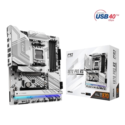 ASRock X870 PRO RS AMD AM5 Socket Motherboard, ATX, 4x DDR5 Slots, 3x M.2 Sockets, Fitted I/O Shield, 2.5GbE LAN, 1x HDMI Port / 2x USB-C (USB4) - Image 2