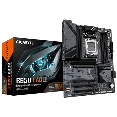 Gigabyte B650 EAGLE AMD AM5 Socket Motherboard, ATX, 4x DDR5 Slots, 3x M.2 Sockets, Fitted I/O Shield, GbE LAN, 1x DisplayPort / 1x HDMI Port - Image 2