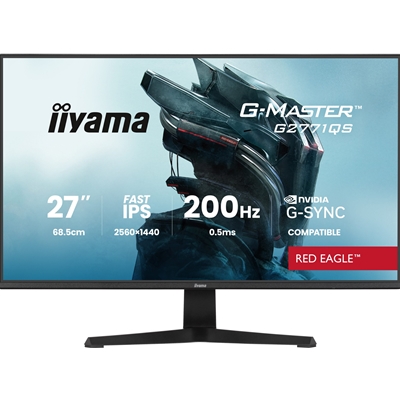 iiyama G-Master Red Eagle gaming monitor G2771QS-B1 27" Black, Ultra Slim Bezel, QHD Resolution, IPS, 200Hz, 0.5ms, Nvidia G-Sync, HDMI, Display Port, Black Tuner - Image 2