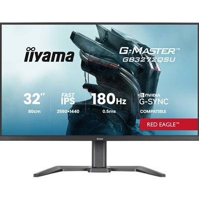 iiyama G-Master Red Eagle gaming monitor GB3272QSU-B1 32" Black, 2560 x 1440, 0.5ms, 180hz, Nvidia G-Sync, HDMI, DisplayPort, Height Adjustable, PIP and PBP - Image 2
