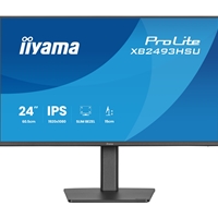 iiyama PROLITE XB2493HSU-B1 24 inch IPS Monitor, Full HD, 1ms, USB Hubx2, HDMI, DisplayPort, Freesync, 120Hz, Speakers, Black, ACR, Internal PSU, VESA, Height Adjustable