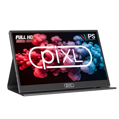 piXL PM156C 15.6 Inch 60Hz Full HD IPS Widescreen Portable Monitor with USB-C, Mini HDMI & Speakers with Foldable Case & Stand - Image 2