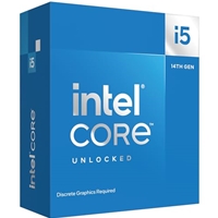Intel Core i5 14600KF 14 Core Processor 20 Threads, 2.5GHz up to 5.3GHz Turbo Raptor Lake Refresh Socket LGA 1700 20MB Cache, 65W, Maximum Turbo Power 148W, No Graphics, No Cooler