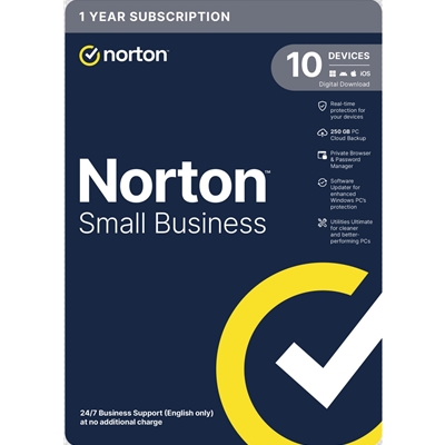 Norton Small Business, Antivirus Software, 10 Devices, 1-year Subscription, Includes 250GB of Cloud Storage, Dark Web Monitoring, Private Browser, 24/7 Business Support, Activation Code by email - ESD - Image 2