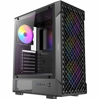 Antec VX320 ARGB  Mid-Tower Gaming PC Case - Pre-Installed 4 x 120mm ARGB Fans, Tempered Glass Side Panel, High-Airflow Mesh Front - ATX/Micro-ATX/ITX