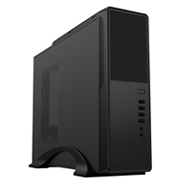 CiT S014C Black Slim Micro ATX/ITX Desktop Case with 300W Power Supply, USB 2.0, USB 3.0 Type-A & Type-C Ports
