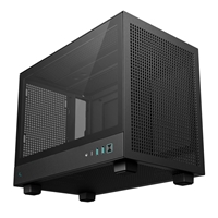 DeepCool CH160 Ultra-Portable Gaming Case Black Micro Tower with Tempered Glass Side Window Panel, Advanced Cooling, USB 3.0/USB-C Ports, Pre-Installed Fans, Mini-ITX