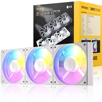 Antec Connect 120 White ARGB 3-Pack 120mm PWM Fans with Daisy Chain Design and Vibration-Absorbing Pads