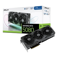 PNY NVIDIA GEFORCE RTX 5080 OC 16GB, GDDR7 Graphics Card, 10752Cuda Cores, 2295 MHz Core Clock, Triple Fan, 3 x Display Ports/ 1 x HDMI Port