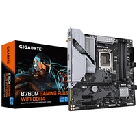 Gigabyte B760M GAMING PLUS WIFI DDR4 Intel 1700 Socket Motherboard, Micro-ATX, 4x DDR4 Slots, 2x M.2 Sockets, Fitted I/O Shield, GbE LAN, Wi-Fi 6, 1x DisplayPort / 1x HDMI Port
