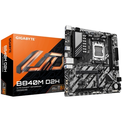 Gigabyte B840M D2H AMD AM5 Socket Motherboard, Micro-ATX, 2x DDR5 Slots, 2x M.2 Socket, 2.5GbE LAN, 1x HDMI Port - Image 2