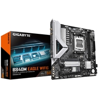 Gigabyte B840M EAGLE WIFI6 AMD AM5 Socket Motherboard, Micro-ATX, 2x DDR5 Slots, 2x M.2 Socket, Fitted I/O Shield, 2.5GbE LAN, Wi-Fi 6, 1x DisplayPort / 1x HDMI Port