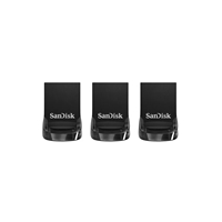 SanDisk Ultra Fit - USB flash drive - 32 GB - USB 3.1 - black (pack of 3)