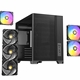 Antec FLUX M Mini Tower Gaming Case, 1 x USB Type-C / 1 x USB 3.0, Tempered Glass Side Window Panel, Vertical Airflow Design, 3 x Pre-Installed RGB LED Fans & 3 PWM Reverse Fans, Micro-ATX, ITX Compatible - Image 3