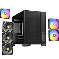 Antec FLUX M Mini Tower PC Case - Tempered Glass, Steel/Plastic, 6 PWM Fans, USB-C, Micro-ATX/ITX Compatibility