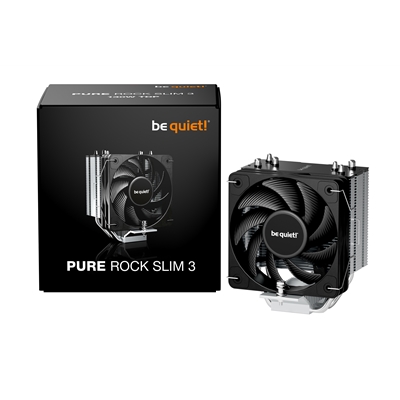 be quiet! Pure Rock Slim 3 Fan CPU Cooler, Universal Socket, High Quality 100mm PWM Black Cooling Fan, 1700RPM, 3 Heat Pipes, 130W TDP, Intel 1851/ 1700 & AMD AM4/ AM5 Compatible - Image 2