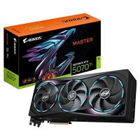 Gigabyte NVIDIA GeForce RTX 5070 Ti AORUS MASTER 16GB GDDR7 Graphics Card,  8960 CUDA Cores, 2588 MHz Core Clock, Triple Fan, RGB, 3x DisplayPorts / 1x HDMI Port