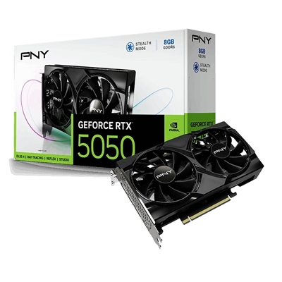 PNY NVIDIA GeForce RTX 5050 8GB GDDR6 Graphics Card, 2560 CUDA Cores, 2317 MHz Core Clock, Dual Fan, 3x DisplayPorts / 1x HDMI Port - Image 2
