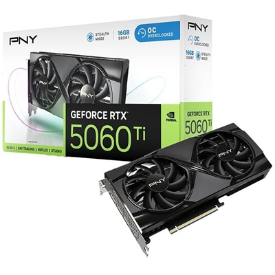 PNY NVIDIA GeForce RTX 5060 Ti DUAL OC 8GB GDDR7 Graphics Card, 4608 CUDA Cores, 2407MHz Core Clock, Dual Fan, 3 x DisplayPort / 1x HDMI Port - Image 2