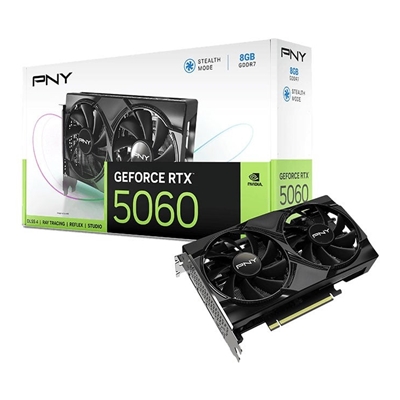 PNY NVIDIA GeForce RTX 5060 8GB GDDR7 Graphics Card, 3840 CUDA Cores, 2280 MHz Core Clock, Dual Fan, 3x DisplayPorts / 1x HDMI Port - Image 2