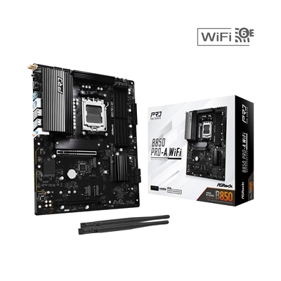 ASRock B850 Pro-A WiFi AMD AM5 Socket Motherboard, ATX, 4x DDR5 Slots, 4x M.2 Sockets, 2.5GbE LAN, Wi-Fi 6E, 1x HDMI Port / 1x USB-C - Image 2