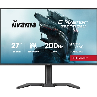 iiyama G-Master Red Eagle gaming monitor GB2771QSU-B1 27" Black, Height Adjustable, QHD Resolution, Ultra Slim Bezel, IPS, 200Hz, 0.5ms, Nvidia G-Sync, HDMI, Display Port, USB Hub - Image 2