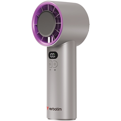 Verbatim (32342) Cool 'n' Go Ice Touch Handheld Fan - Grey/Purple - Image 2