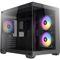 Antec CX600M ARGB Mini-Tower Gaming Case, 1 x USB 3.0 / 1 x USB 2.0, Tempered Glass Front and Side Window Panel, Dual-Chamber Design, 3 x Pre-Installed ARGB LED Fans, Micro-ATX, ITX Compatible