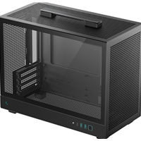 DeepCool CH160 PLUS Micro-ATX Mini Tower PC Case, Tempered Glass, High-Airflow Mesh Design, USB-C & USB 3.0 Front I/O, Supports ATX PSU & 305mm GPU, Black