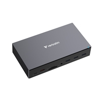 Verbatim (32172) USB-C PRO Docking Station 17 Port CDS-17, Supports Triple HDMI Outputs (up to 8K Resolution), Dual DisplayPorts, Gigabit Ethernet, SD/microSD Card Reader, Multi-Device USB 3.2 Data Transferring
