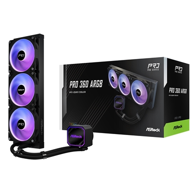 ASRock Pro 360 ARGB AIO Liquid CPU Cooler, 360mm Radiator, Triple 120mm PWM Fans, Addressable RGB, Intel LGA1700/1851 & AMD AM5/AM4 Compatible - Image 2