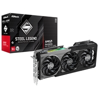 ASRock AMD Radeon RX 9070 GRE Steel Legend Dark OC 12GB GDDR6 Graphics Card, 3072 Streams, 2340MHz Core Clock, Triple Fan, 3x DisplayPorts / 1x HDMI Port