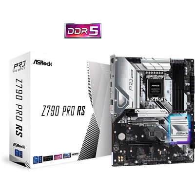ASRock Z790 Pro RS Intel 1700 Socket Motherboard, ATX, 4x DDR5 Slots, 4x M.2 Sockets, Fitted I/O Shield, 2.5GbE LAN, 1x DisplayPort / 1x HDMI Port - Image 2