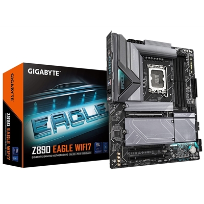 Gigabyte Z890 EAGLE WIFI7 Intel 1851 Socket Motherboard, ATX, 4x DDR5 Slots, 4x M.2 Sockets, Fitted I/O Shield, 2.5GbE LAN, Wi-Fi 7, 1x DisplayPort / 1x USB-C (USB4) - Image 2