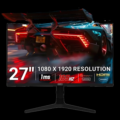 piXL CM27C7 27 Inch 165Hz Full HD Curved HDR Widescreen Gaming Monitor with AMD Freesync & NVidia G-Sync, 1ms Response Time, 165Hz Refresh Rate, DisplayPort, HDMI, USB-A, VESA Mount & Height Adjust - Image 2