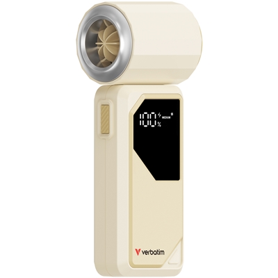 Verbatim (32341) Cool 'n' Go AirJet Handheld Fan - White/Silver - Image 2