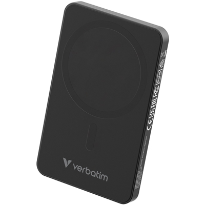 Verbatim (32225) Charge 'n' Go Essentials MagSafe Power Bank Wireless 5000mAh Black - Image 2