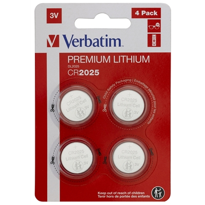 Verbatim (49532) CR2025 Battery Lithium 3V 4 Pack - Image 2
