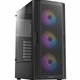Antec AX20 Case, Black, Mid Tower, 1 x USB 3.0 / 2 x USB 2.0, Tempered Glass Side Window Panel, Slanted Bar & Mesh Design for Massive Airflow, 3 x Pre-Installed RGB LED Fans, ATX, Micro ATX, Mini-ITX Compatible - Image 3