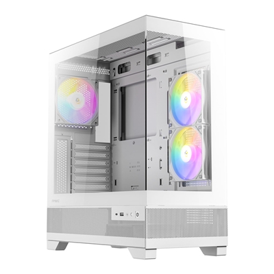 Antec CX700 Mid Tower Gaming Case, 1 x USB Type-C / 1 x USB 3.0, Tempered Glass Front and Side Window Panel, Supports Vertical Cooling, 3 x Pre-Installed RGB LED Fans, ATX, Micro-ATX, ITX Compatible - Image 2
