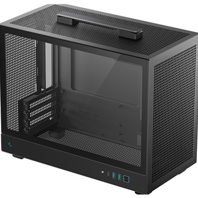 DeepCool CH160 PLUS Micro-ATX Mini Tower PC Case, Tempered Glass, High-Airflow Mesh Design, USB-C & USB 3.0 Front I/O, Supports ATX PSU & 305mm GPU, Black - Image 2