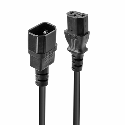 Lindy 30331 2m IEC C14 (Kettle) To IEC C13 (Kettle) Mains Extension Cable - Black, Perfect for use in Offices, Control Rooms, Digital Signage and Home Theatre Setups - Image 2