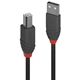 LINDY 36674 Anthra Line USB Cable, USB 2.0 Type-A (M) to USB 2.0 Type-B (M), 3m, Black & Red, Supports Data Transfer Speeds up to 480Mbps, Robust PVC Housing, Nickel Connectors & Gold Plated Contacts, Retail Polybag Packaging - Image 3